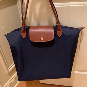 Large Longchamp Le Pliage Tote Navy